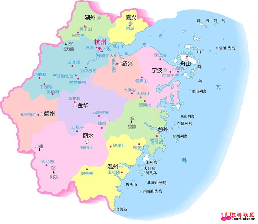 浙江旅游地图